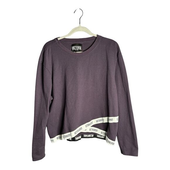Victoria’s Secret Sport Purple Crewneck Sweatshirt Criss Cross Detail Size XL - Picture 1 of 5